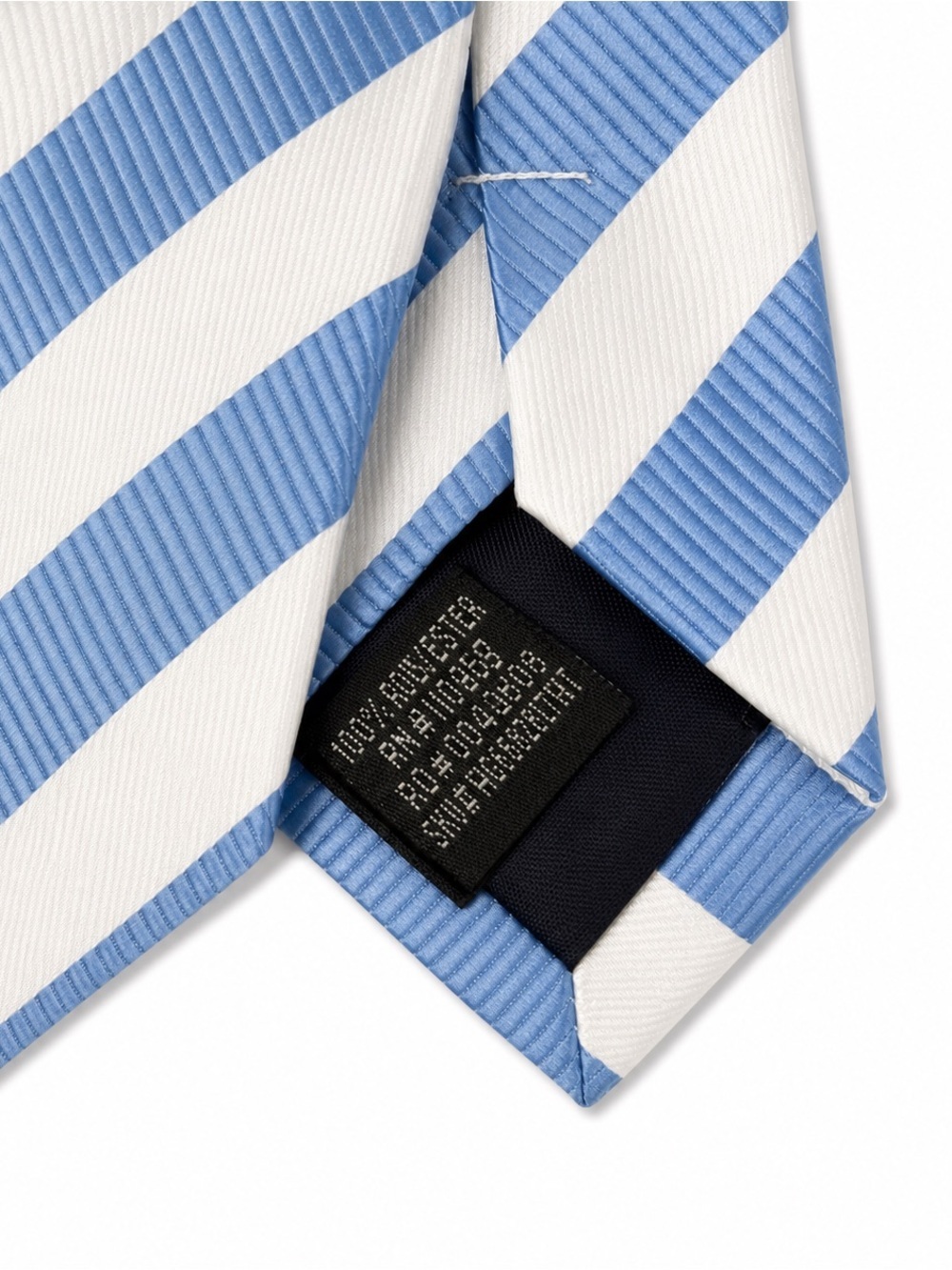 Men's Tie Carolina Blue White Diagonal Stripe Woven Polyester HPI Direct 59" - Picture 3 of 5